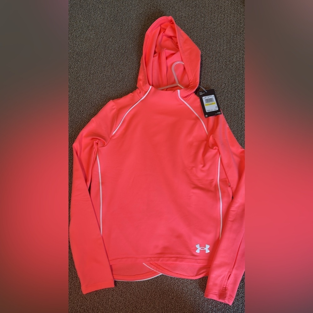 BRAND NEW Under Armour Bright Coral Hooded Sweatshirt